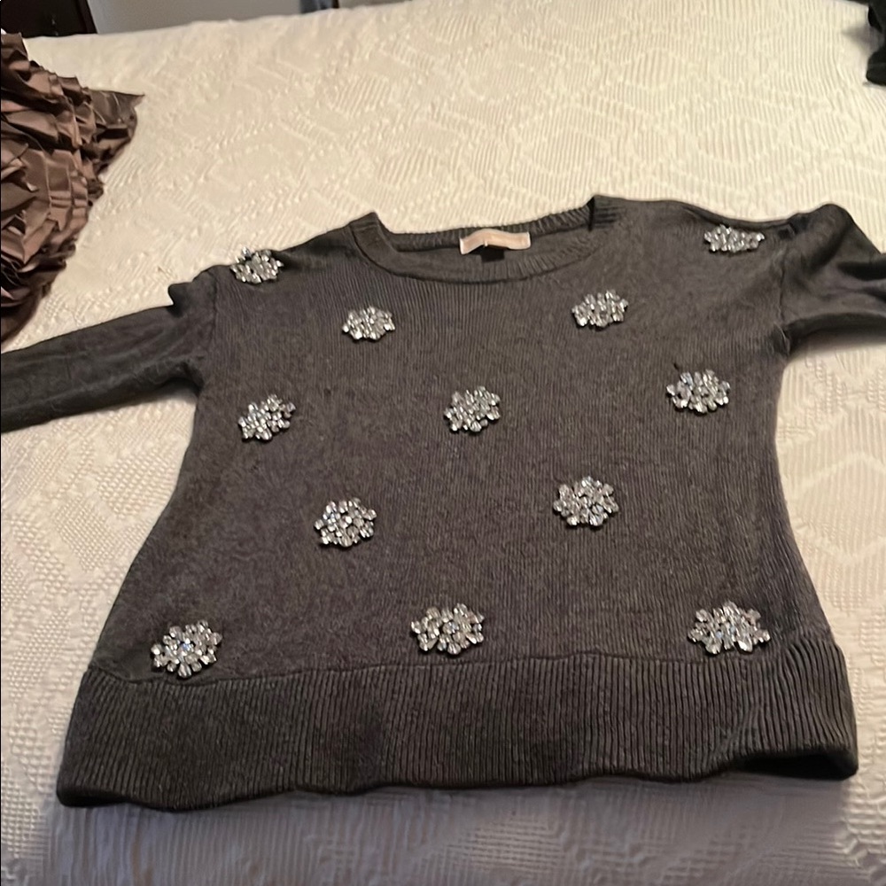 Embellished Grey Women's Sweater